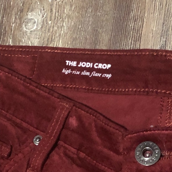 AG Adriano Goldschmied Pants Women's 28 The Jodi Crop High Rise Slim Flare Velve - Picture 3 of 6